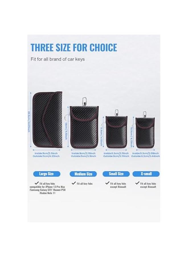 Faraday Pouch for Car Keys, Faraday Bag, Car RFID Signal Blocking Holder, Key Fob Protector, Key fob cage Block Signal Anti-Theft Fob Case (2 Pack) - Image 2