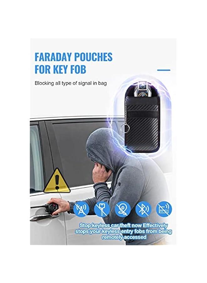 Faraday Pouch for Car Keys, Faraday Bag, Car RFID Signal Blocking Holder, Key Fob Protector, Key fob cage Block Signal Anti-Theft Fob Case (2 Pack) - Image 3