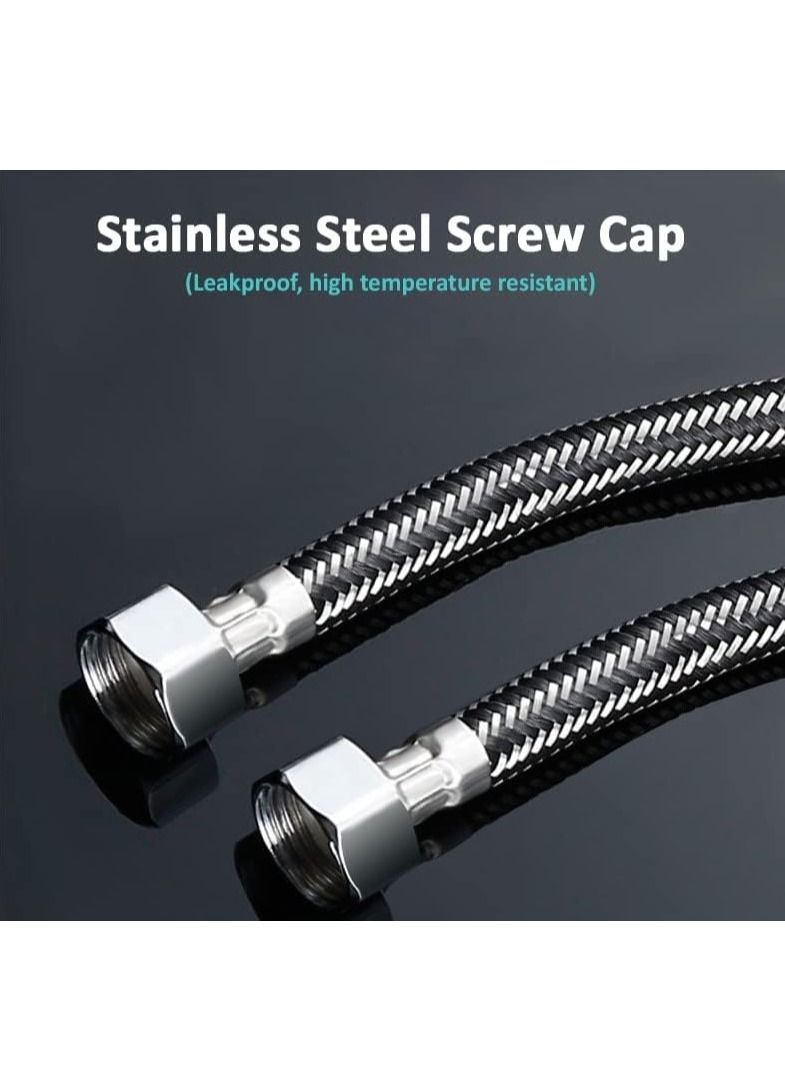 Rubik 1.5 Meter Stainless Steel Braided Hose Hot Cold Water Flexible Plumbing Pipe 1/2inch for Bathroom Kitchen Sink Water Inlet Hoses Suitable for Toilet Taps Water Heaters - Image 5