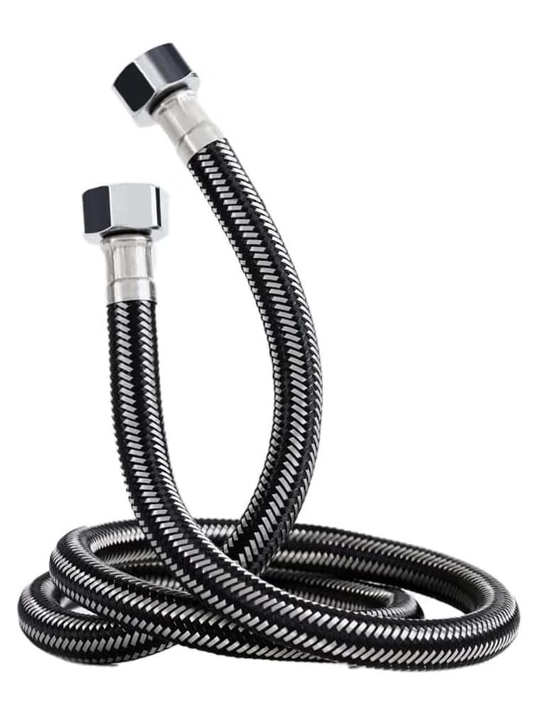 Rubik 1.5 Meter Stainless Steel Braided Hose Hot Cold Water Flexible Plumbing Pipe 1/2inch for Bathroom Kitchen Sink Water Inlet Hoses Suitable for Toilet Taps Water Heaters - Image 1