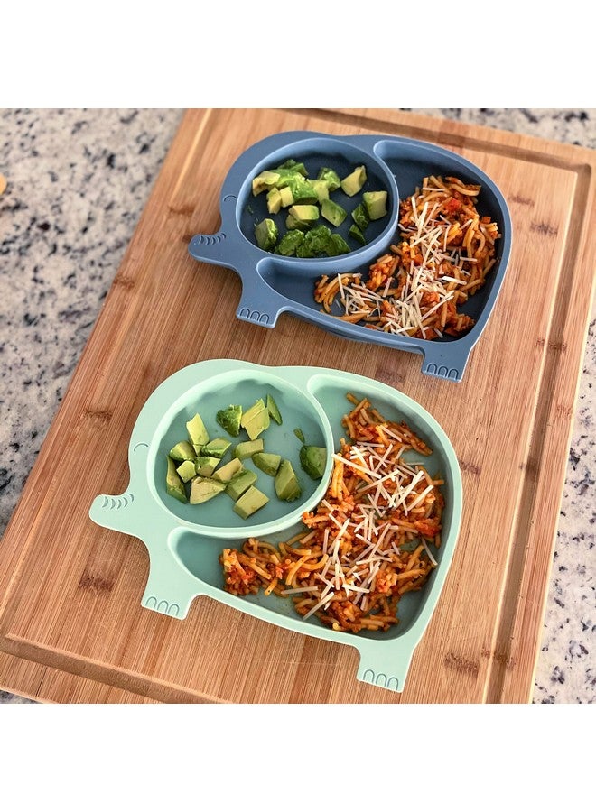 Sage Spoonfuls Silicone Plates for Babies & Toddlers, 100% Silicone, Plates Stay Put, Divided Compartments, Microwave & Oven Safe, Dishwasher Safe, 2 Pack, BPA & BPS Free, Sage & Slate, 10x7.5x2 - Image 3