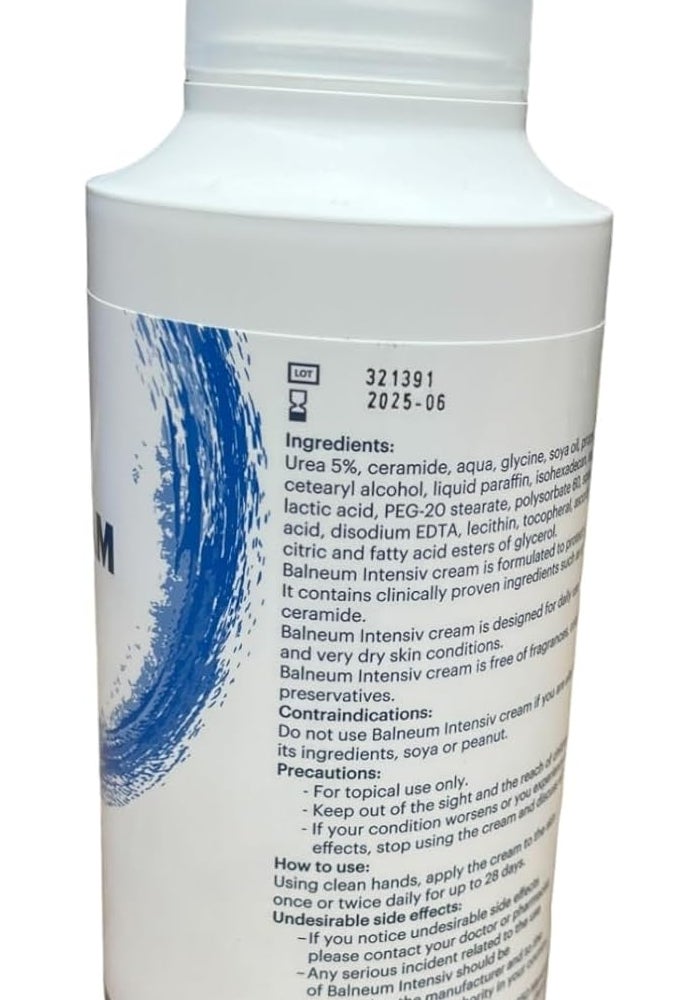Balneum Intensiv Cream for Dry and Very Dry Skin - 17.7 Oz (500 ml) - Dermatological Care with Urea and Ceramide - Image 5