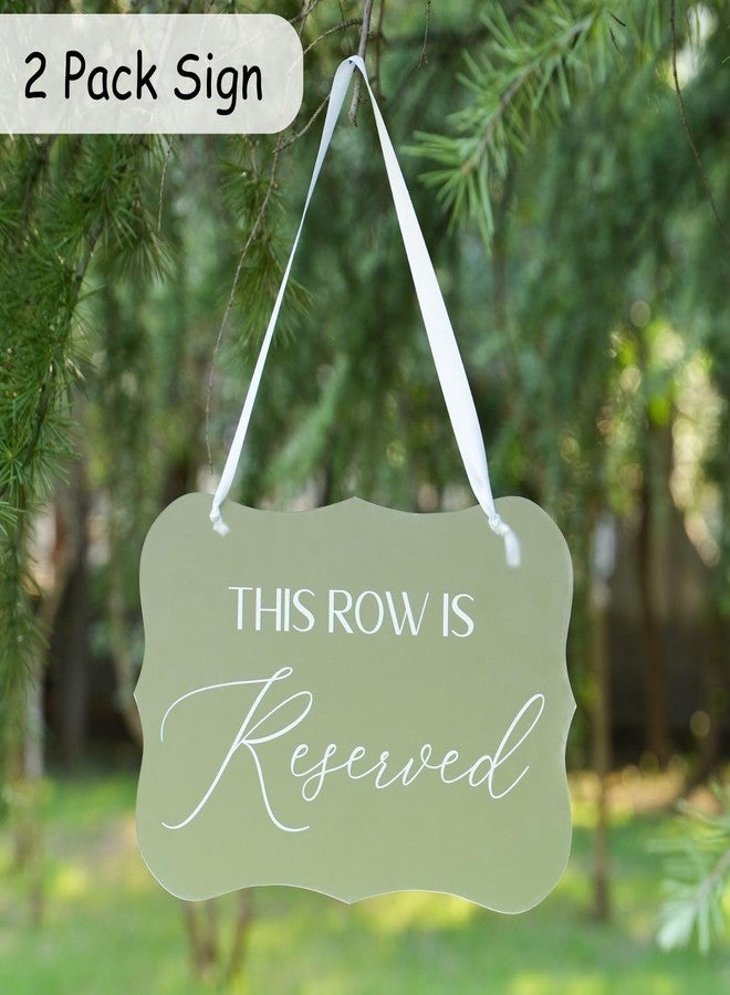 Puremigo 2 Pack This Row Is Reserved Sign for Wedding Set Frosted Acrylic Wedding Ceremony Seating Chairs Aisle Decor Table Signs - Image 2