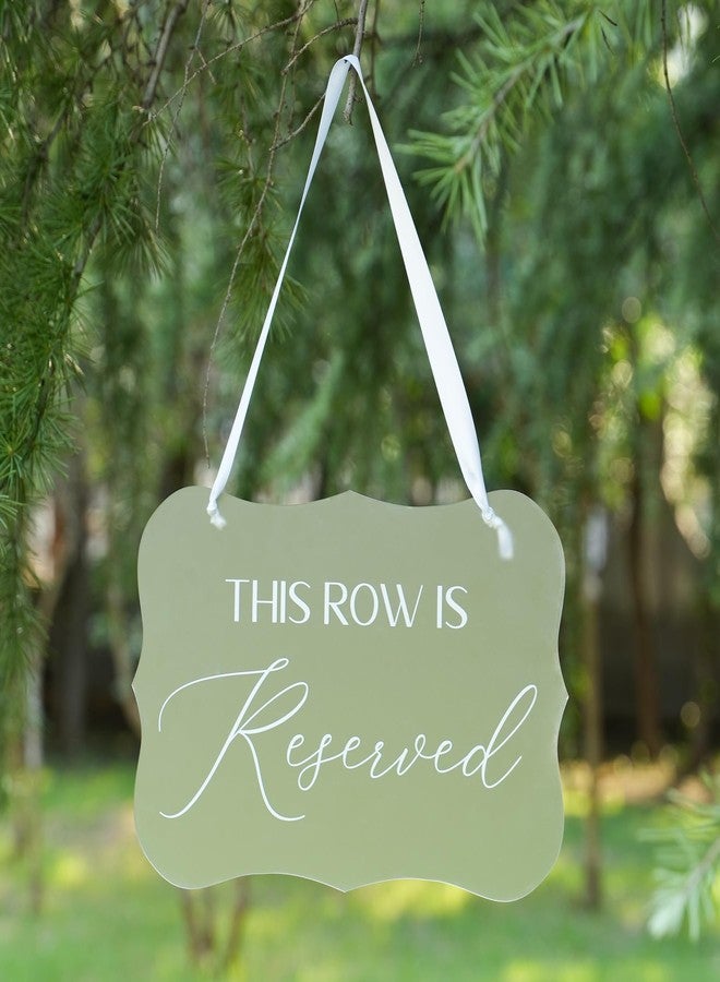 Puremigo 2 Pack This Row Is Reserved Sign for Wedding Set Frosted Acrylic Wedding Ceremony Seating Chairs Aisle Decor Table Signs - Image 1