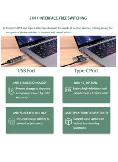 Generic 4K HDMI to USB 3.0 Type C Video Capture Card 1080P 60FPS Cam Link Capture Adapter Screen Record Device for Streaming, Gaming, Video Conference, Teaching, Live Broadcasting  - Image 2