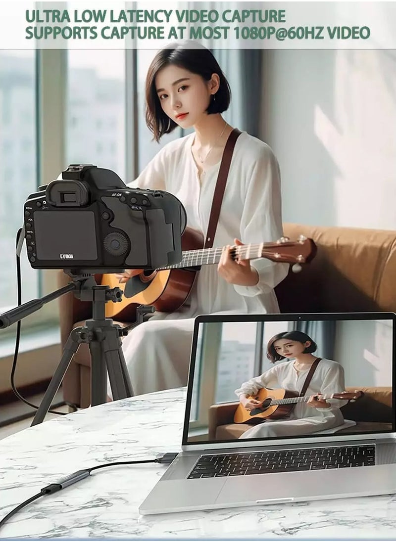 ماركة غير محددة - بطاقة التقاط فيديو 4K HDMI إلى USB 3.0 Type C، محول التقاط Cam Link بدقة 1080 بكسل بمعدل 60 إطارًا في الثانية، جهاز تسجيل الشاشة للبث المباشر والألعاب ومؤتمرات الفيديو والتدريس والبث المباشر - Image 1