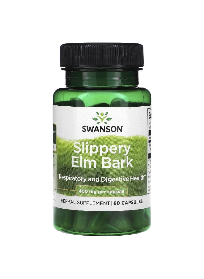 Swanson, Slippery Elm Bark , 400 mg , 60 Capsules - Image 1