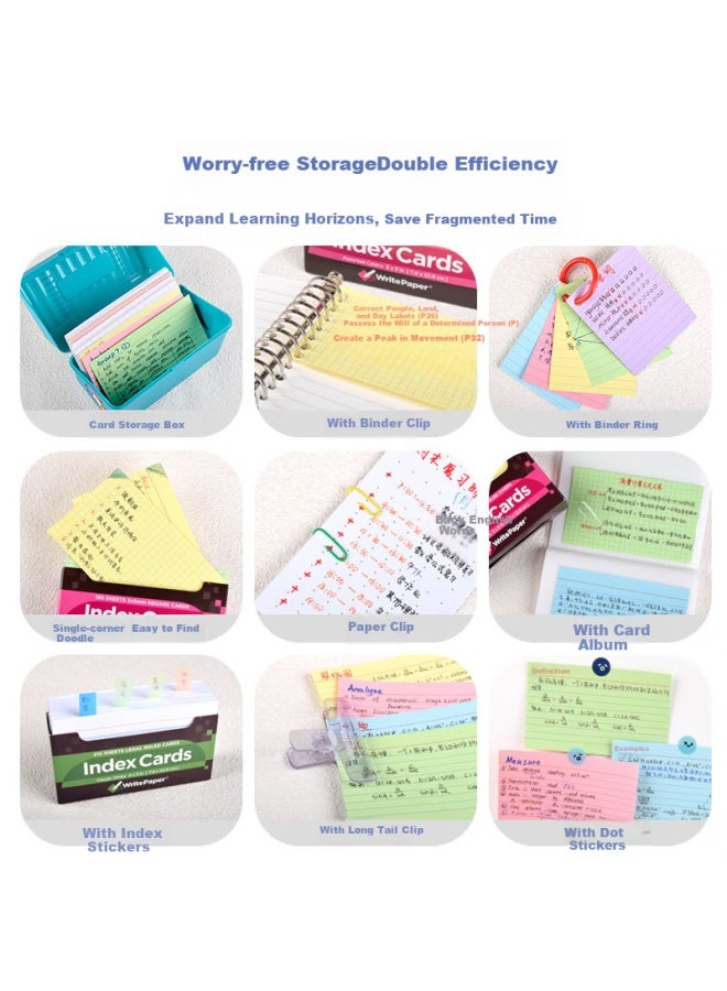 Kaisa White Horizontal Line Index Cards 210 Sheets Boxed Sticky Notes Message Cards Paper Bookmarks Index Tags Portable Word Learning Cards - Image 5