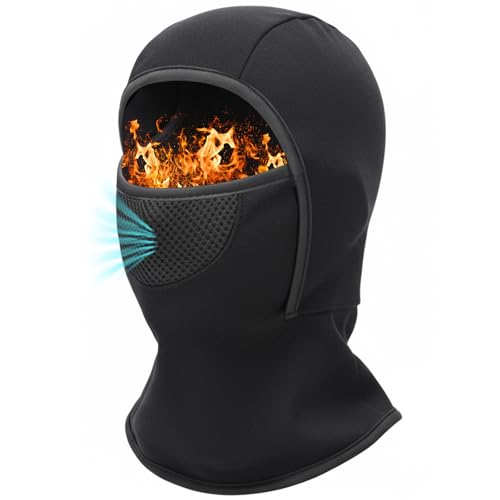 Outrip Breathable Kids Balaclava Ski Mask for Boys Girls - Windproof Fleece Winter Face Mask Cover for Cold Weather (Black, 4-12 Years Old) - Image 1