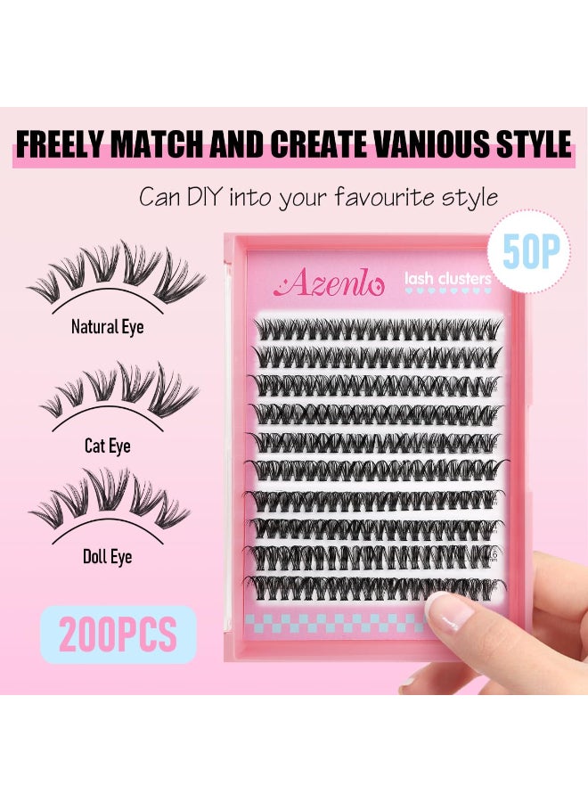 Azenlo Natural Lash Clusters Kit Wispy Eyelash Clusters 120 pcs Cluster Eyelash Extensions C Curl Individual Lashes 1016 mm Mix Length Natural Look 50D KIT 120 Pcs - Image 4
