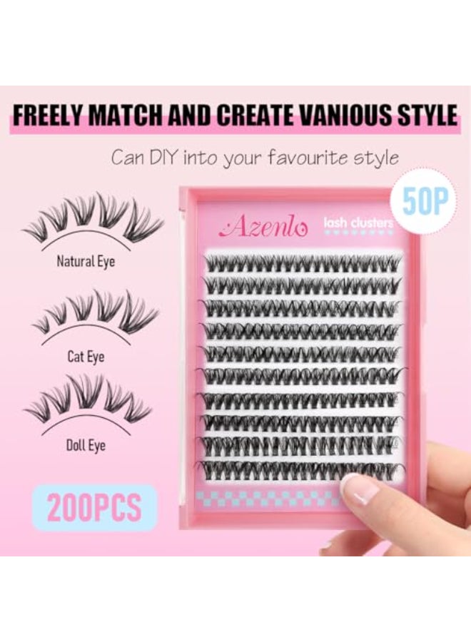 Azenlo Natural Lash Clusters Kit Wispy Eyelash Clusters 120 pcs Cluster Eyelash Extensions C Curl Individual Lashes 1016 mm Mix Length Natural Look 50D KIT 120 Pcs - Image 3