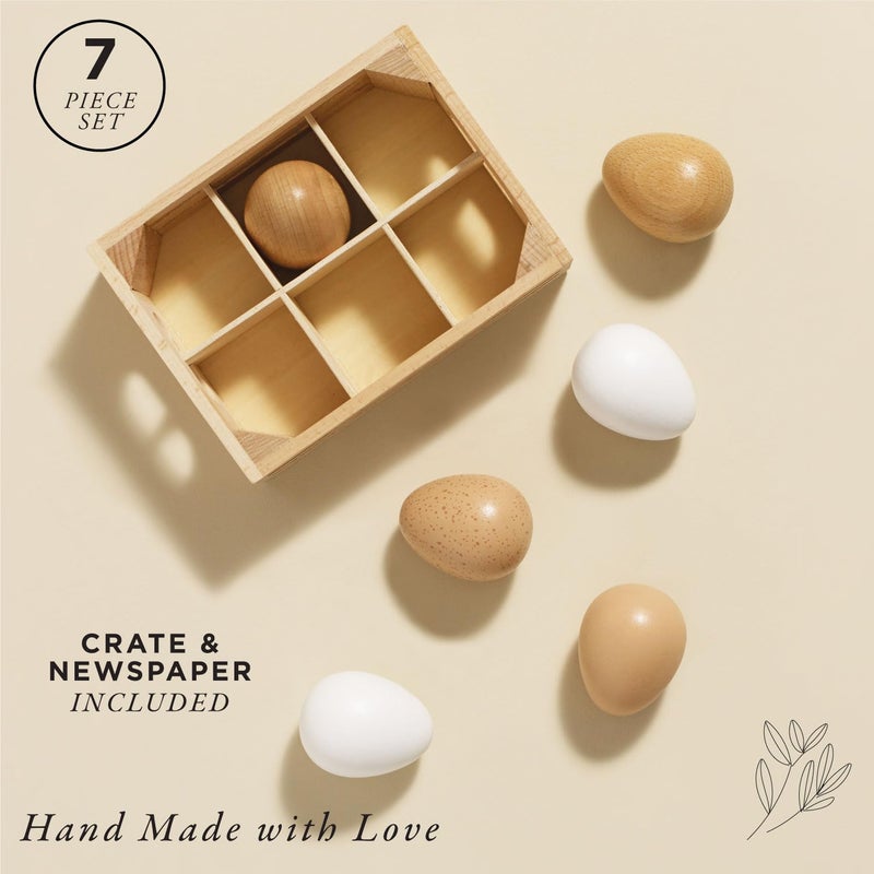 Le Toy Van - Wooden Honeybee Market Farm Eggs Half Dozen Crate | Perfect for Supermarket, Food Shop or Cafe Pretend Play | Great As A Gift (TV190) - Image 2