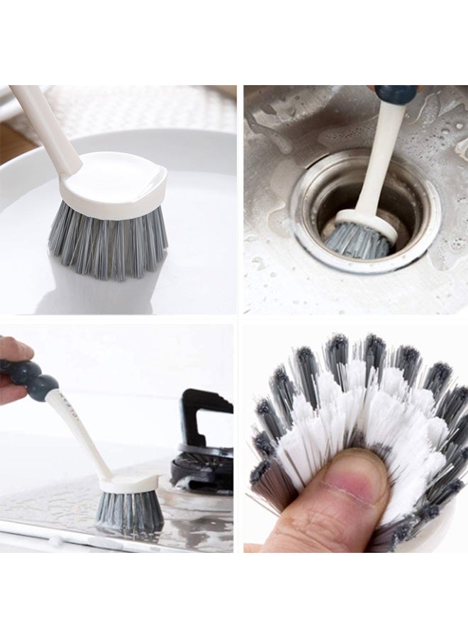 4 Pack Cleaning Brush Set, Kitchen Cleaning Brush with Handle, Multipurpose Cleaning Brush for Shoes, Bathroom, Tub, Tile - Image 3