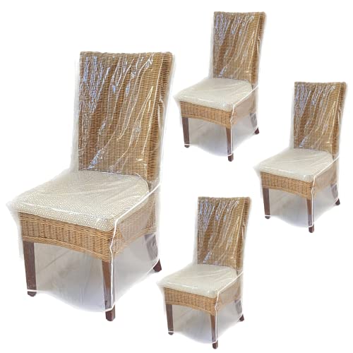 Evelots Dining Room/Kitchen Chair Cover/Protector-4 Pack- Heavy Duty Clear PVC Vinyl-No Dust/Spill/Pet Hair/Pet Claws, Easy Clean Slipcover - Image 1