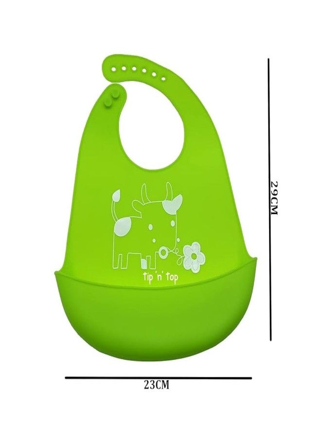 Tip 'n' Top Baby Bibs SIlicone Feeding Bibs for infants & Toddlers Reusable and Size Adjustable, WaterProof and Washable(Mutlicolor) - Image 3