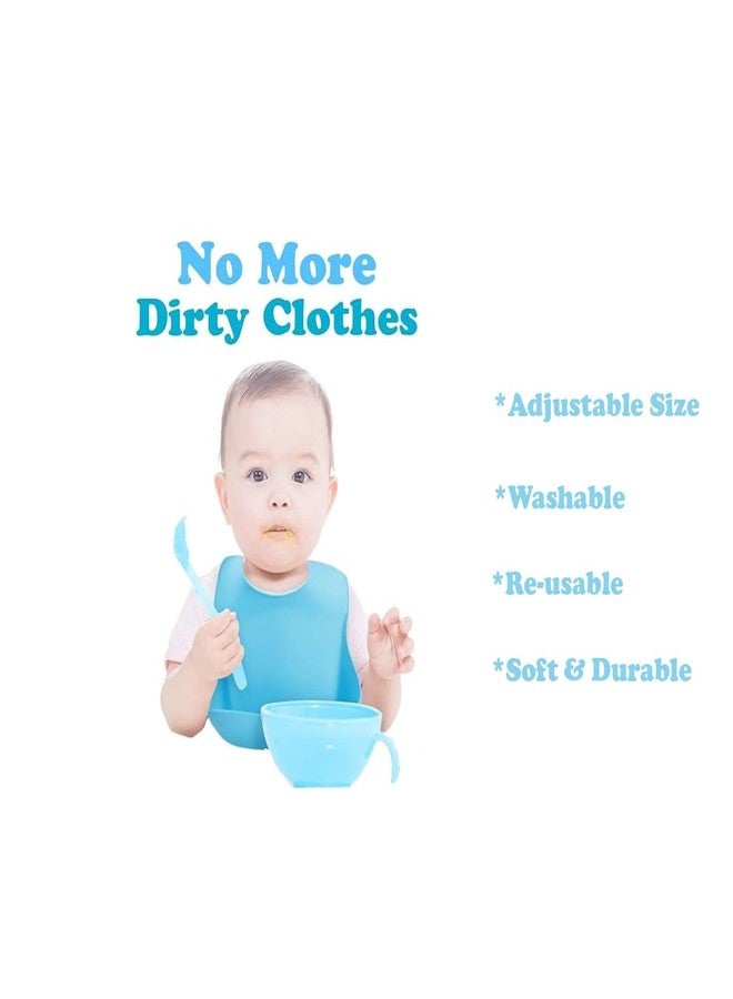 Tip 'n' Top Baby Bibs SIlicone Feeding Bibs for infants & Toddlers Reusable and Size Adjustable, WaterProof and Washable(Mutlicolor) - Image 4