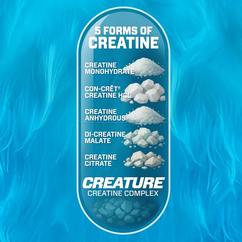 CREATURE Creatine Complex  Creatine Monohydrate Capsules with 5 Types of Creatine Including ConCrt Creatine HCL Promotes Muscle Strength Endurance Brain Health 180 Veggie Caps 60 Servings - Image 2
