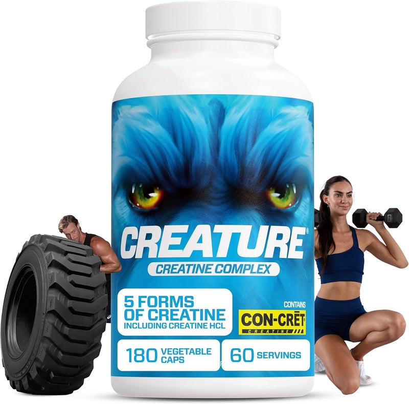 CREATURE Creatine Complex  Creatine Monohydrate Capsules with 5 Types of Creatine Including ConCrt Creatine HCL Promotes Muscle Strength Endurance Brain Health 180 Veggie Caps 60 Servings - Image 5