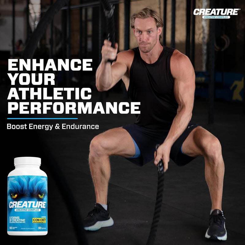CREATURE Creatine Complex  Creatine Monohydrate Capsules with 5 Types of Creatine Including ConCrt Creatine HCL Promotes Muscle Strength Endurance Brain Health 180 Veggie Caps 60 Servings - Image 4