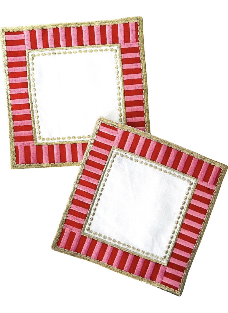 Ge Living 2 Pieces Candy Series Pink Cocktail Napkins  - Image 2