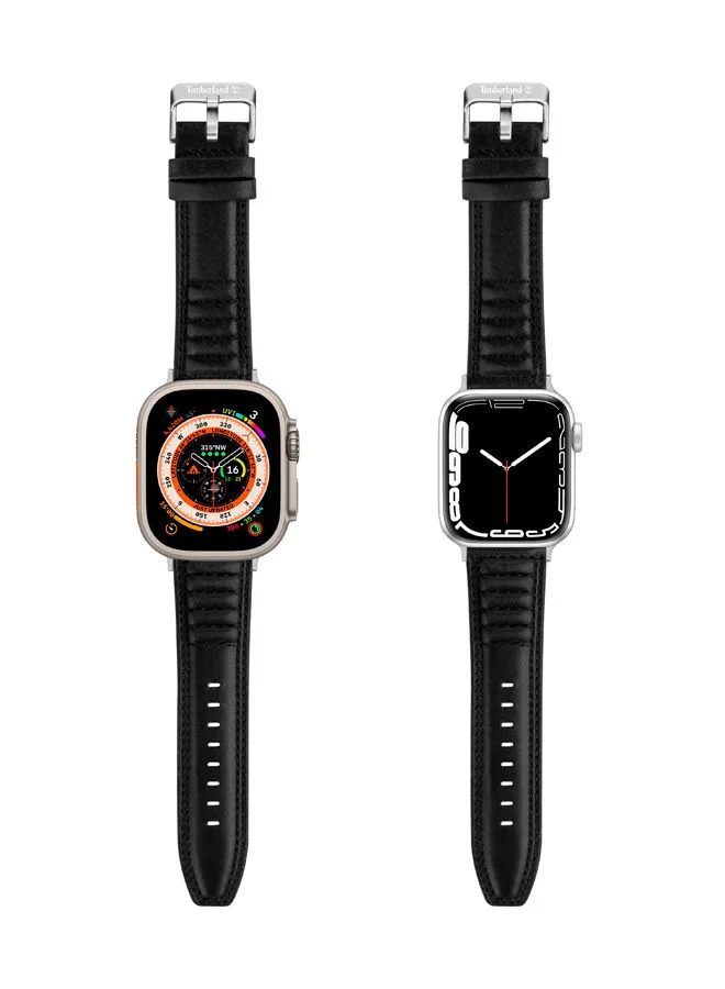 Timberland Timberland Amoskeag Black Leather Unisex Universal Watch Strap 22mm - TDOUS0001610