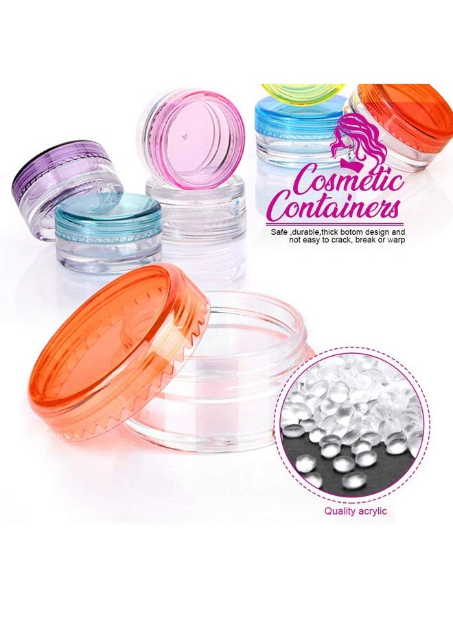 HNYYZL - K Sample Container, Hnyyzl 5G Empty Cosmetic Containers Plastic Travel Pot Jar For Liquid Lotion Cream Sample Make-Up Storage(10 Colors, 5Ml), Come With 10Pcs Mini Spatulas And 50Pcs Labels - Image 1