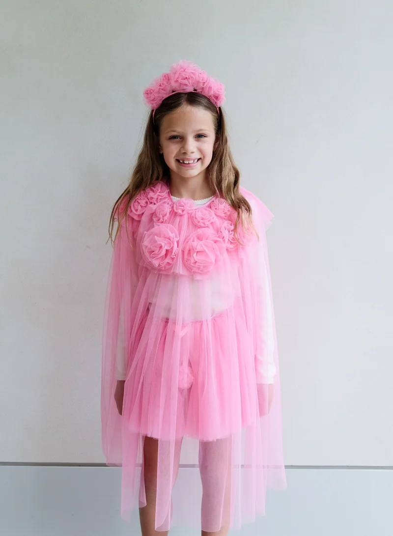 Mimi & Lula PINK RUFFLE FLOWER CAPE