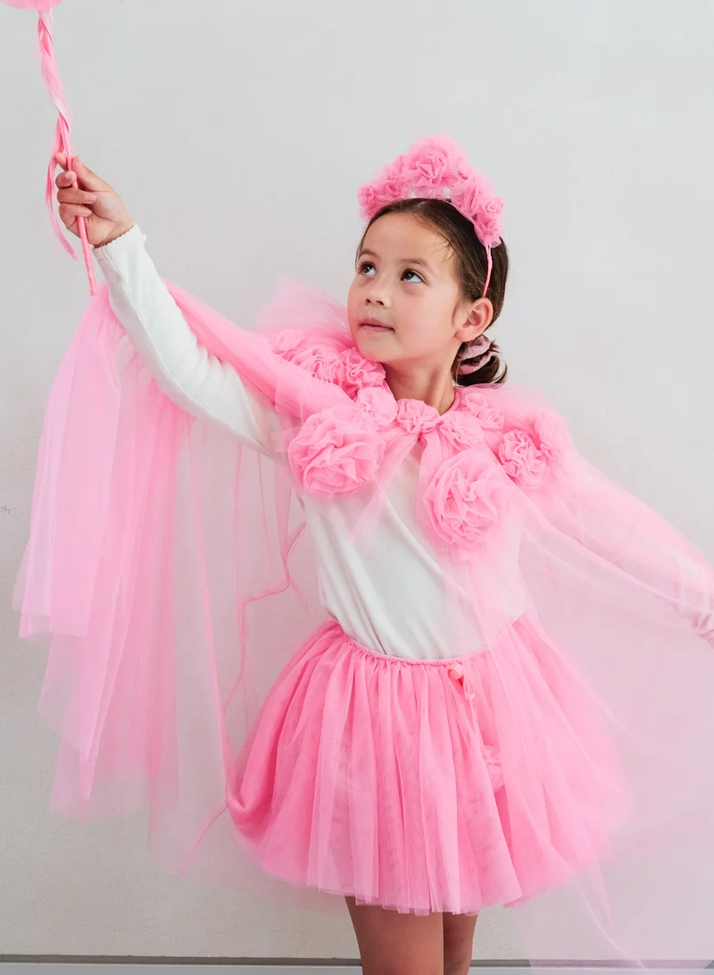 Mimi & Lula PINK RUFFLE FLOWER CAPE