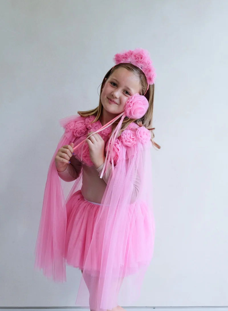 Mimi & Lula PINK RUFFLE FLOWER CAPE