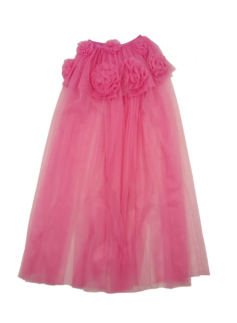 Mimi & Lula PINK RUFFLE FLOWER CAPE