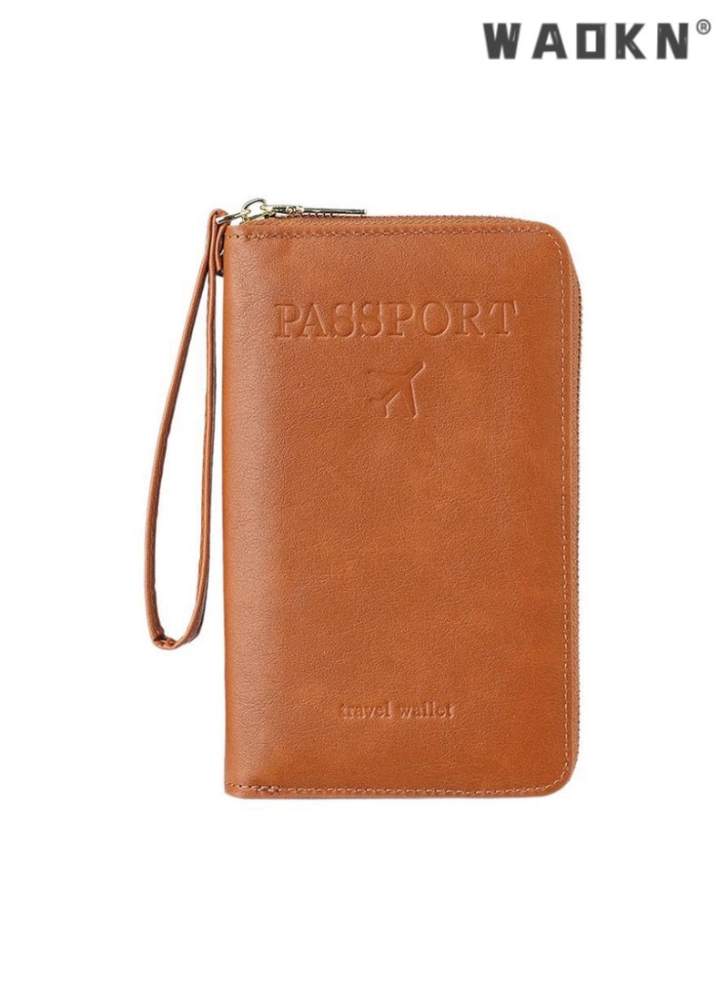 WAOKN Elegant Multifunctional Travel  Holder with Zipper, Airplane Design, Ideal for Passport, Tickets, and Documents Storage, Stylish, Secure, Easy to Carry, Durable and Organized  - Image 1