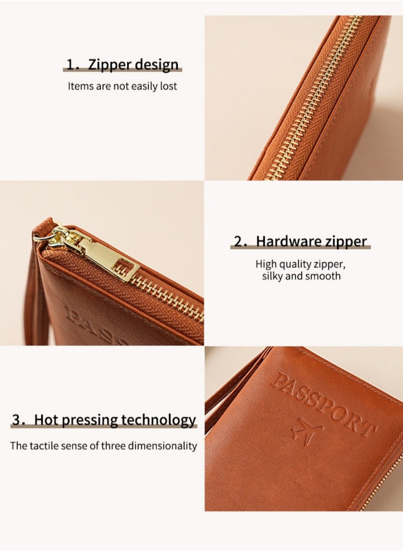 WAOKN Elegant Multifunctional Travel  Holder with Zipper, Airplane Design, Ideal for Passport, Tickets, and Documents Storage, Stylish, Secure, Easy to Carry, Durable and Organized  - Image 3