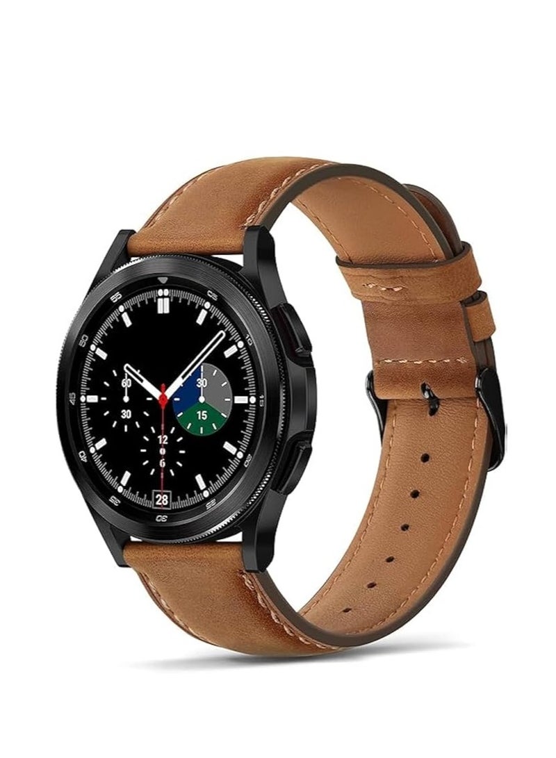 Genuine Leather Strap Compatible with Samsung Galaxy Watch 42/44/45/46mm / Huawei GT2 / Gear S3 Frontier and Classic/Honor Magic 2 / Fossil - 22mm - Image 3