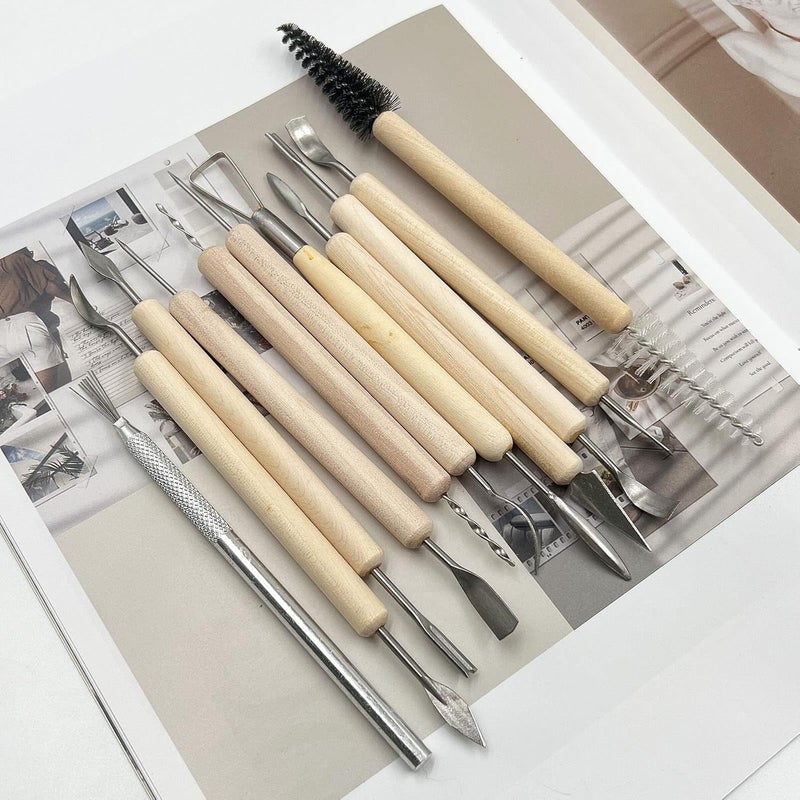 URBAN BOX 16 Pcs Clay Sculpting Tools findTop Pottery Clay Sculpting Tool Set for Sculpture Pottery Texturing Modeling Tools - Image 5
