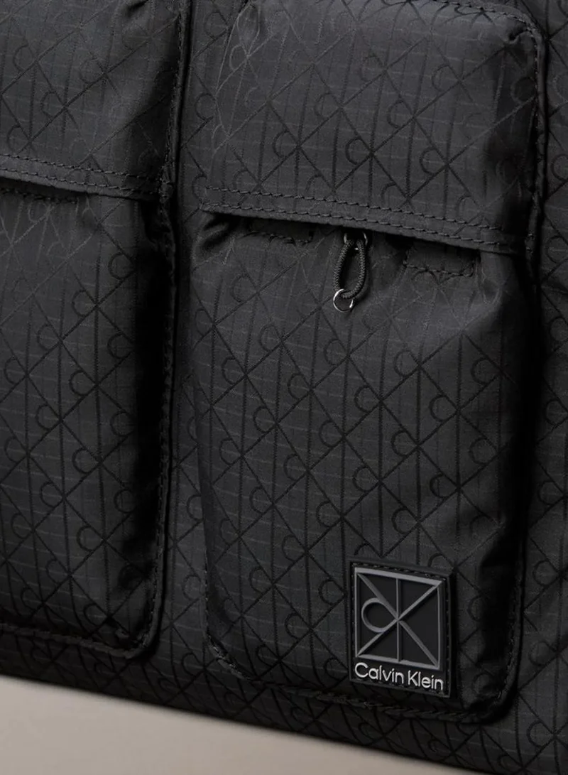 Calvin Klein Black Allover Emblem Logo Jacquard Laptop Sleeve for Men | Best Price UAE