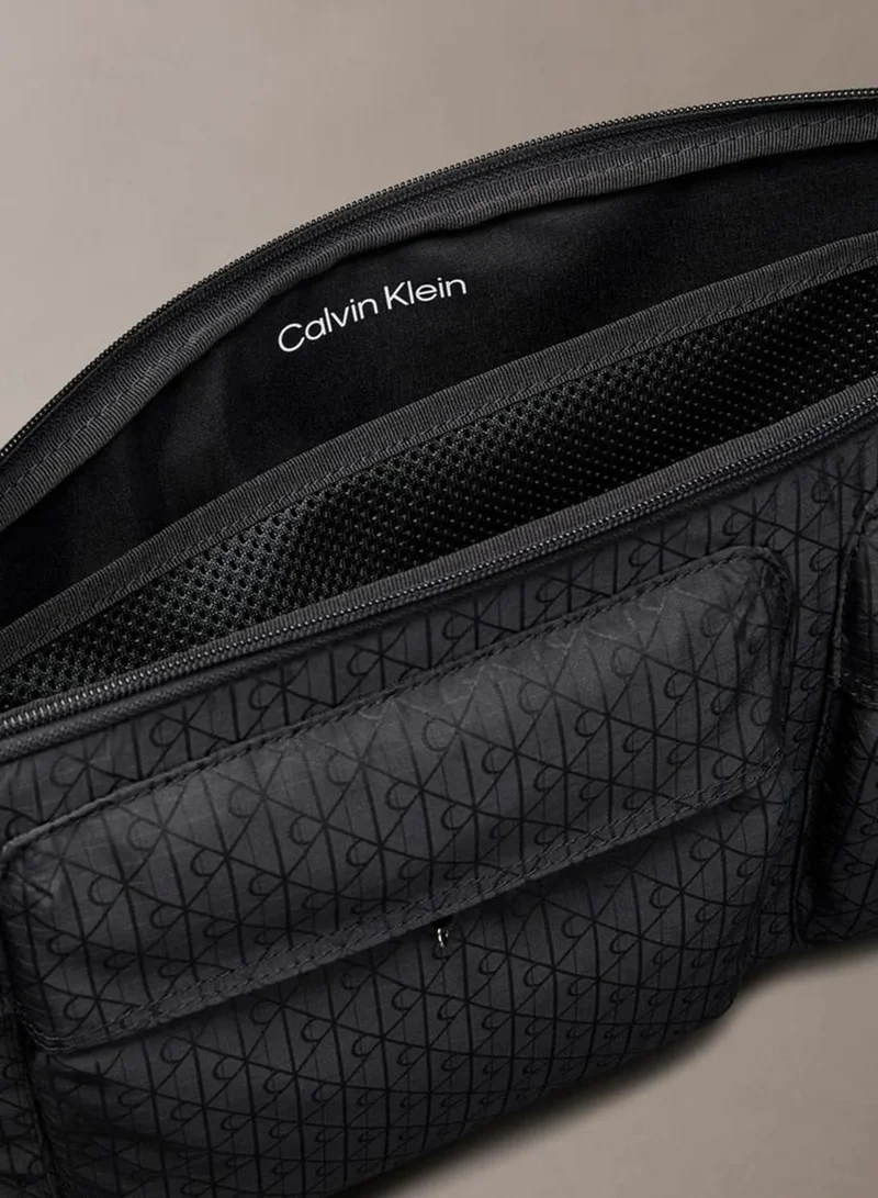 Calvin Klein Black Allover Emblem Logo Jacquard Laptop Sleeve for Men | Best Price UAE