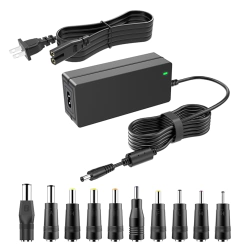 Mareisa 19V DC Power Supply 19V 3.42A Power Adapter for 65W 45W Laptop Monitor Speaker Compatible with Asus/Acer/Gateway/Toshiba Laptop for LG/Acer/Asus Monitor Power Cord with 10tips - Image 1