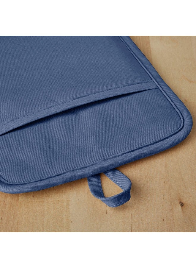 KitchenAid Ribbed Soft Silicone Pot Holder 2-Pack Set, Blue Willow, 7"x9" - Image 4