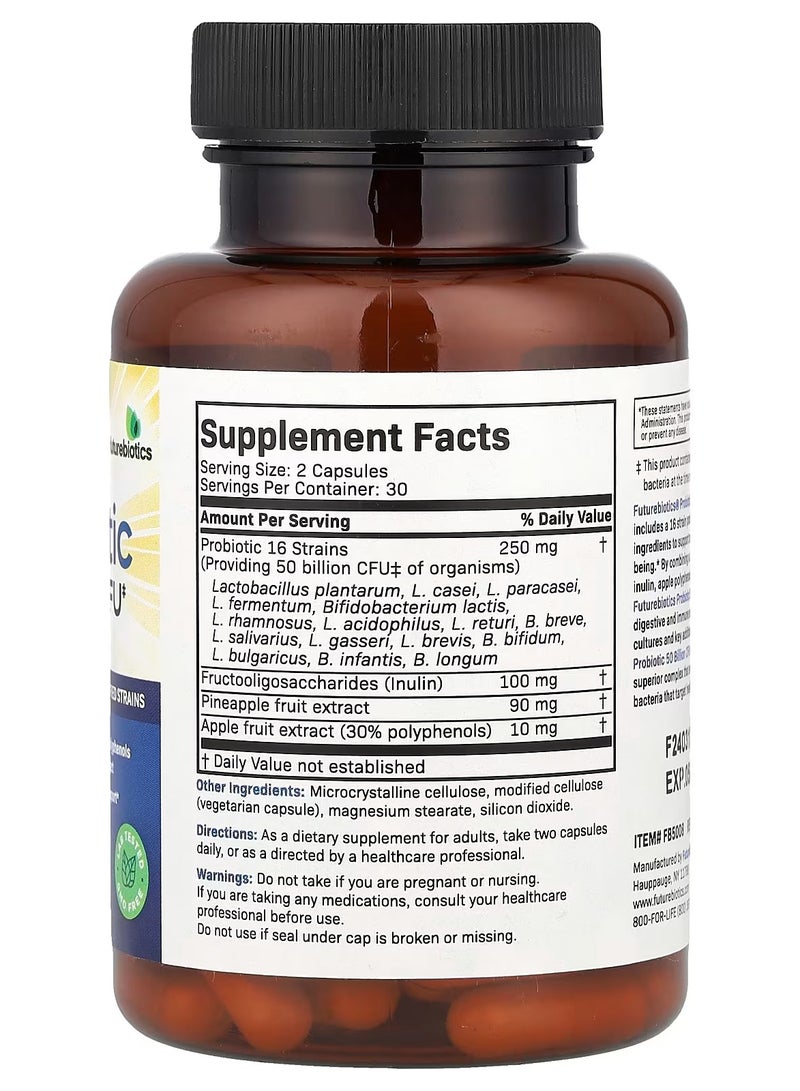 Futurebiotics Probiotic Plus Prebiotic, 50 Billion CFU, 60 Vegetarian Capsules (25 Billion CFU per Capsule) - Image 2