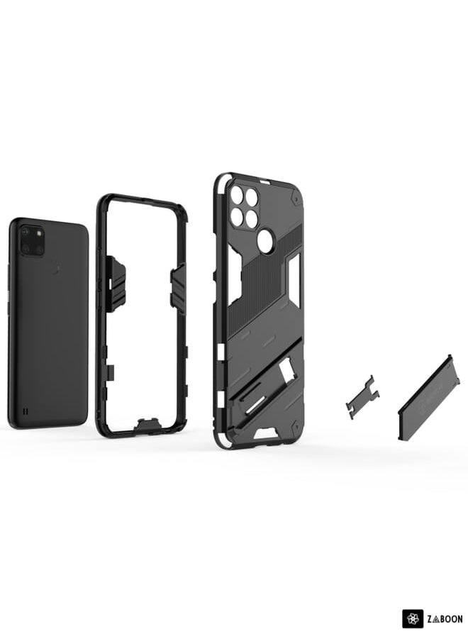 جرين تايجر - جراب Punk Armor 2 في 1 لهاتف OPPO Realme C21Y + جراب هاتف مقاوم للصدمات من مادة TPU (أبيض) - Image 1