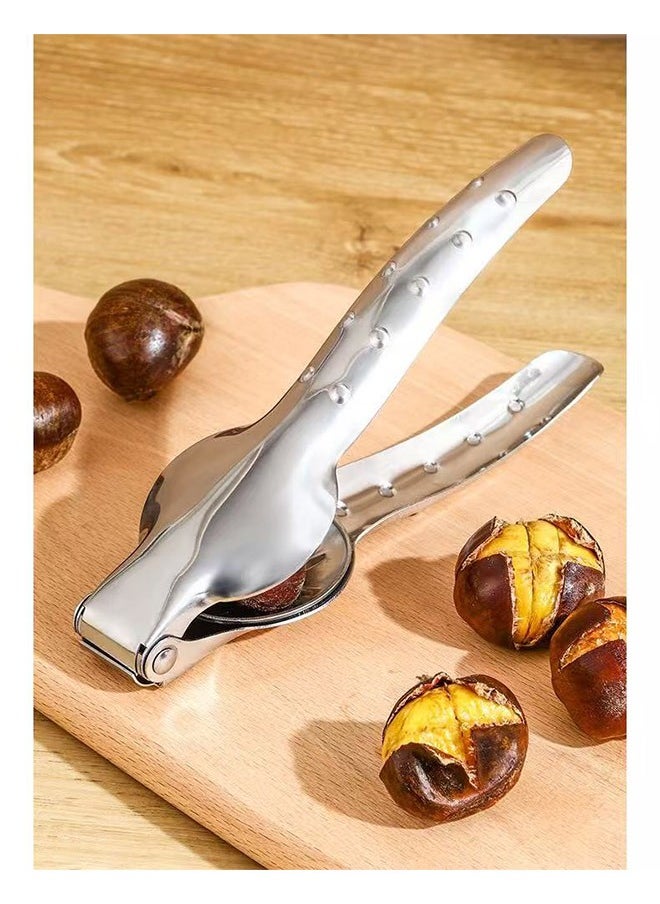 Generic Stainless Steel Chestnut Clip Peeler Nutcracker Cracker Knife Cutter 304 Stainless Steel Kitchen Tools Silver 18x5cm  - Image 2