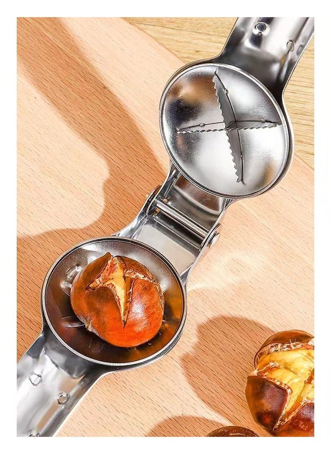 Generic Stainless Steel Chestnut Clip Peeler Nutcracker Cracker Knife Cutter 304 Stainless Steel Kitchen Tools Silver 18x5cm  - Image 4