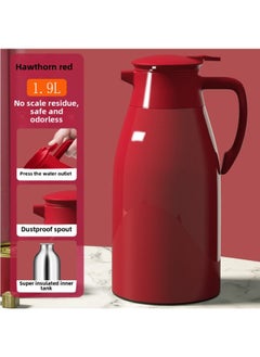 Hot Water Kettle Home Temperature Show Coffee Hot Water Kettle For Home Use-Color:Thickened Material + 48-hour Strong Temperature Locking + Dustproof Nozzle [aworn Red]-Capacity:1.0L