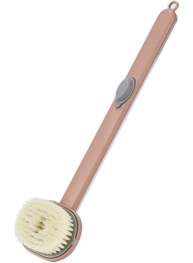 فرشاة تنظيف وتدليك الحمام بمقبض طويل مع موزع صابون وفرشاة للجسم ومنظف خلفي قابل للتخزين وغسيل الجسم وفرشاة حمام وتنظيف فرشاة التدليك - Image 2