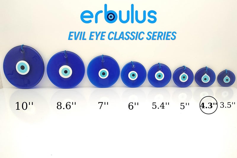 Erbulus 4.3"" Glass Blue Evil Eye Wall Hanging Ornament - Evil Eye Decor - Turkish Handmade Nazar Amulet - Home Protection Charm - Evil Eye Wall Decor Amulet In A Box - Image 2