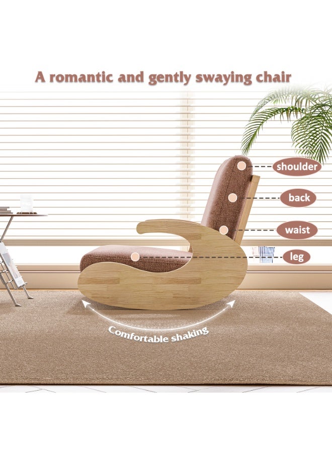 NEWLAN Rocking Lounge Chair with Breathable Fabric - Comfortable sofa chair ideal for living room or bedroom décor/relaxation with gentle rocking motion. - Image 4