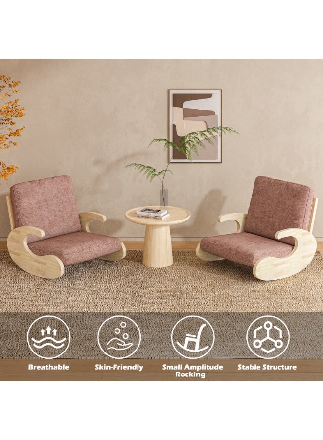 NEWLAN Rocking Lounge Chair with Breathable Fabric - Comfortable sofa chair ideal for living room or bedroom décor/relaxation with gentle rocking motion. - Image 3