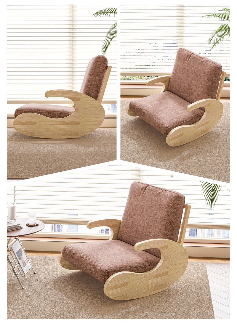 NEWLAN Rocking Lounge Chair with Breathable Fabric - Comfortable sofa chair ideal for living room or bedroom décor/relaxation with gentle rocking motion. - Image 5