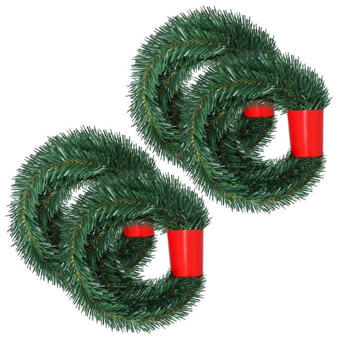 72 FEET CHRISTMAS GARLAND CLEARANCE 4 STRANDS ARTIFICIAL PINE GARLAND SOFT GREENERY GARLAND FOR HOLIDAY WEDDING PARTY DECORATION OUTDOORINDOOR USE