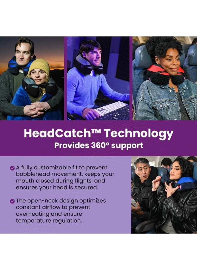 Cabeau - The Neck's Evolution S3 Memory Foam Pillow | Chin & Neck Support, Keeps Mouth Closed, No Head Tilt, Comfiest, AirFlow Design & Seat Strap System, for Travel & Home, Washable Cover - Lavender - Image 1